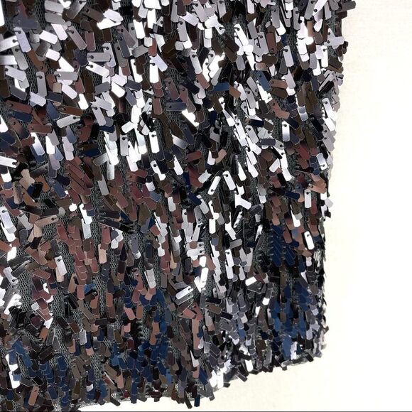 Express Black Stretch Sequined Mini Skirt - Picture 7 of 14